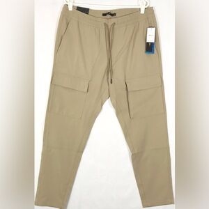 Tahari slim fit weekender tech cargo pants size large elastic waist pecan